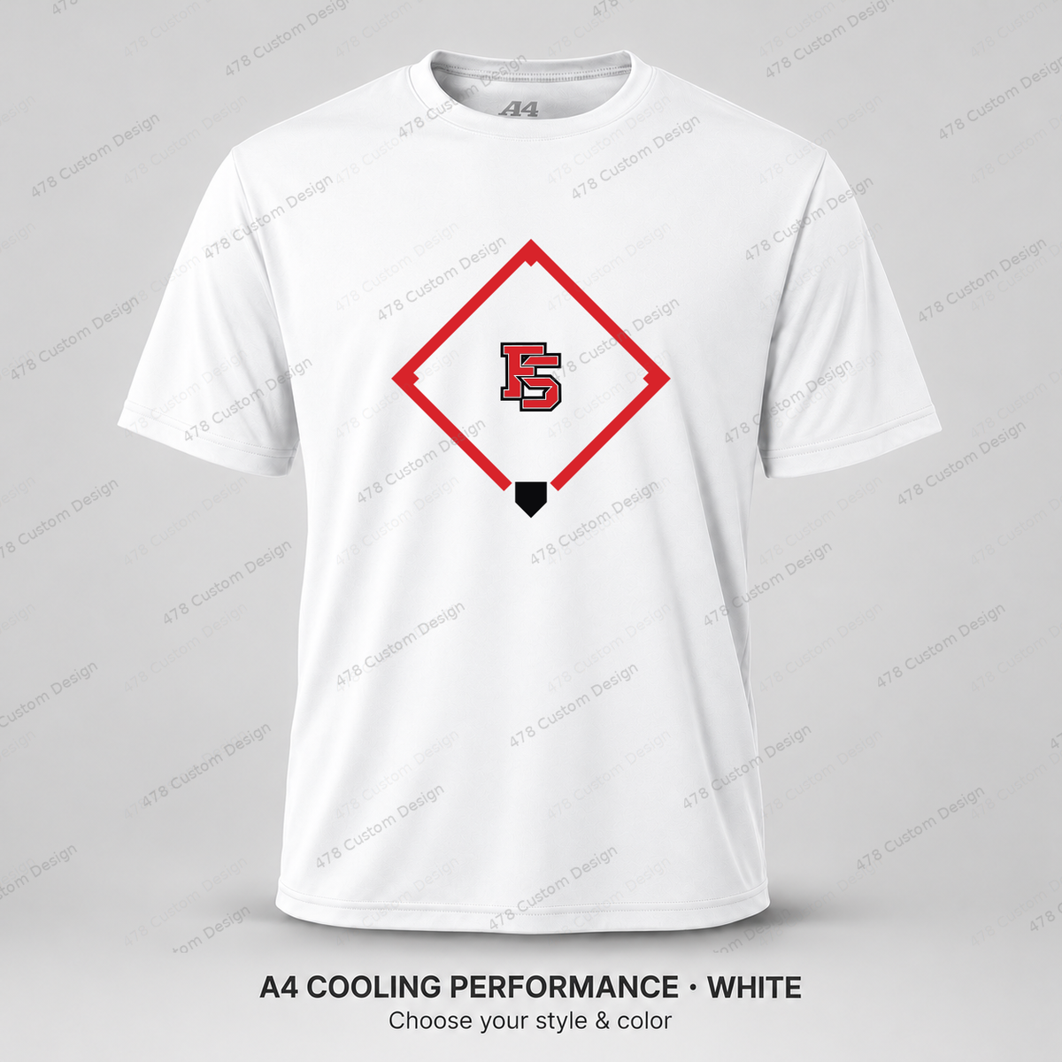 Factory Baseball 09 — White — corrected artwork and visible 478 Custom Design watermark