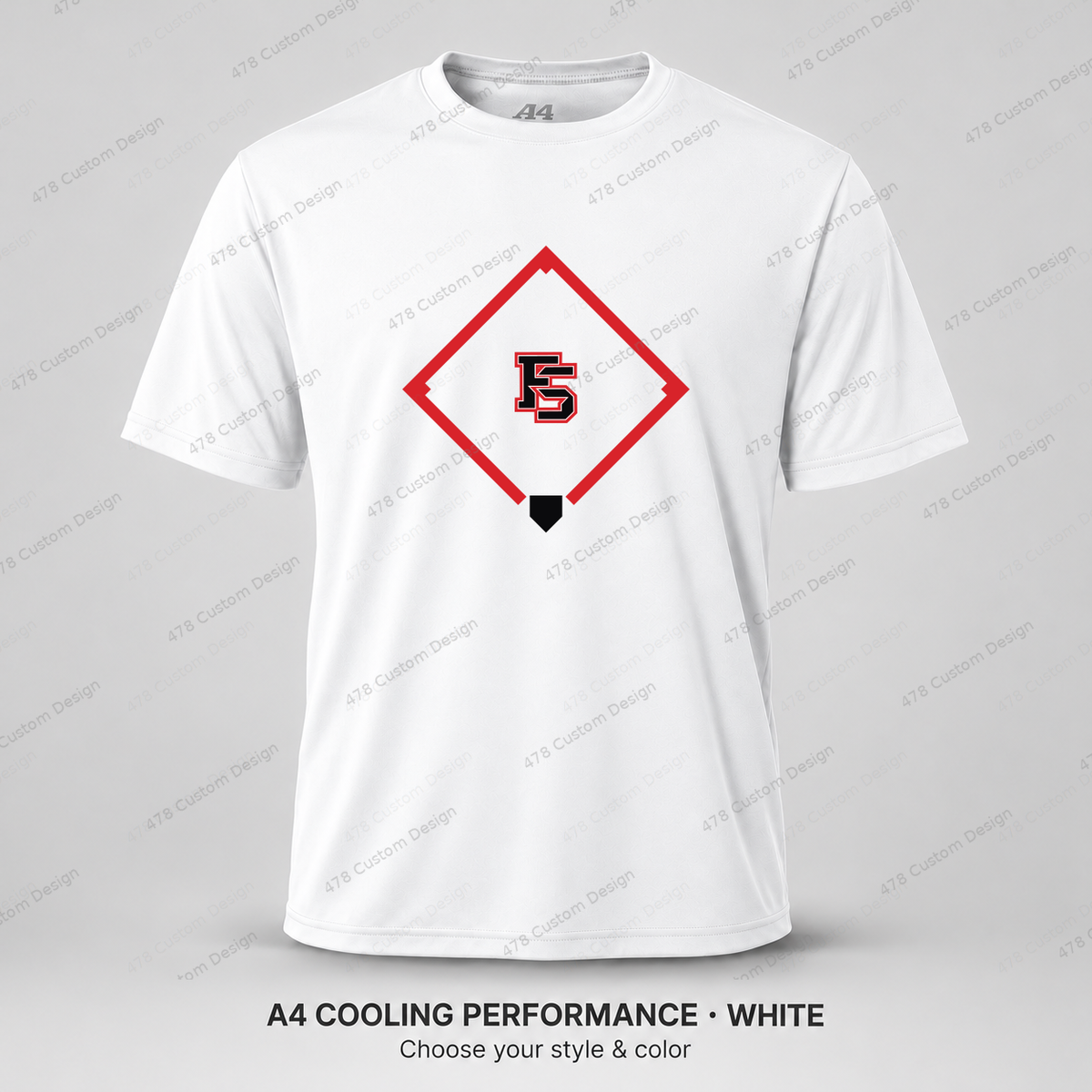 Factory Diamond — White — approved outlined FS logo with red diamond