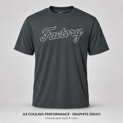 Factory hollow outline script — A4 performance — Graphite