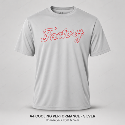 Factory hollow outline script — A4 performance — Silver
