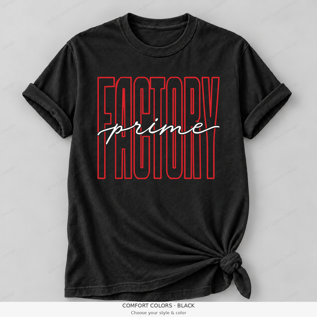 Factory prime tall outline — Comfort Colors — Black