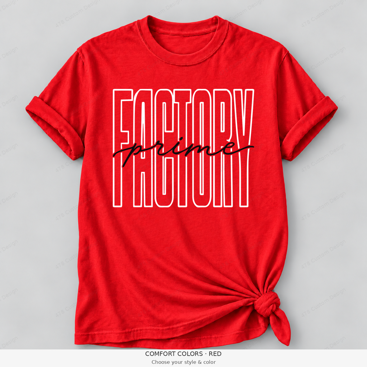Factory prime tall outline — Comfort Colors — Red