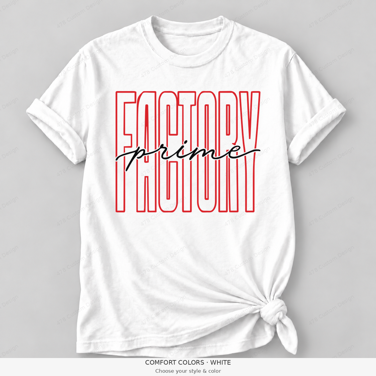 Factory prime tall outline — Comfort Colors — White