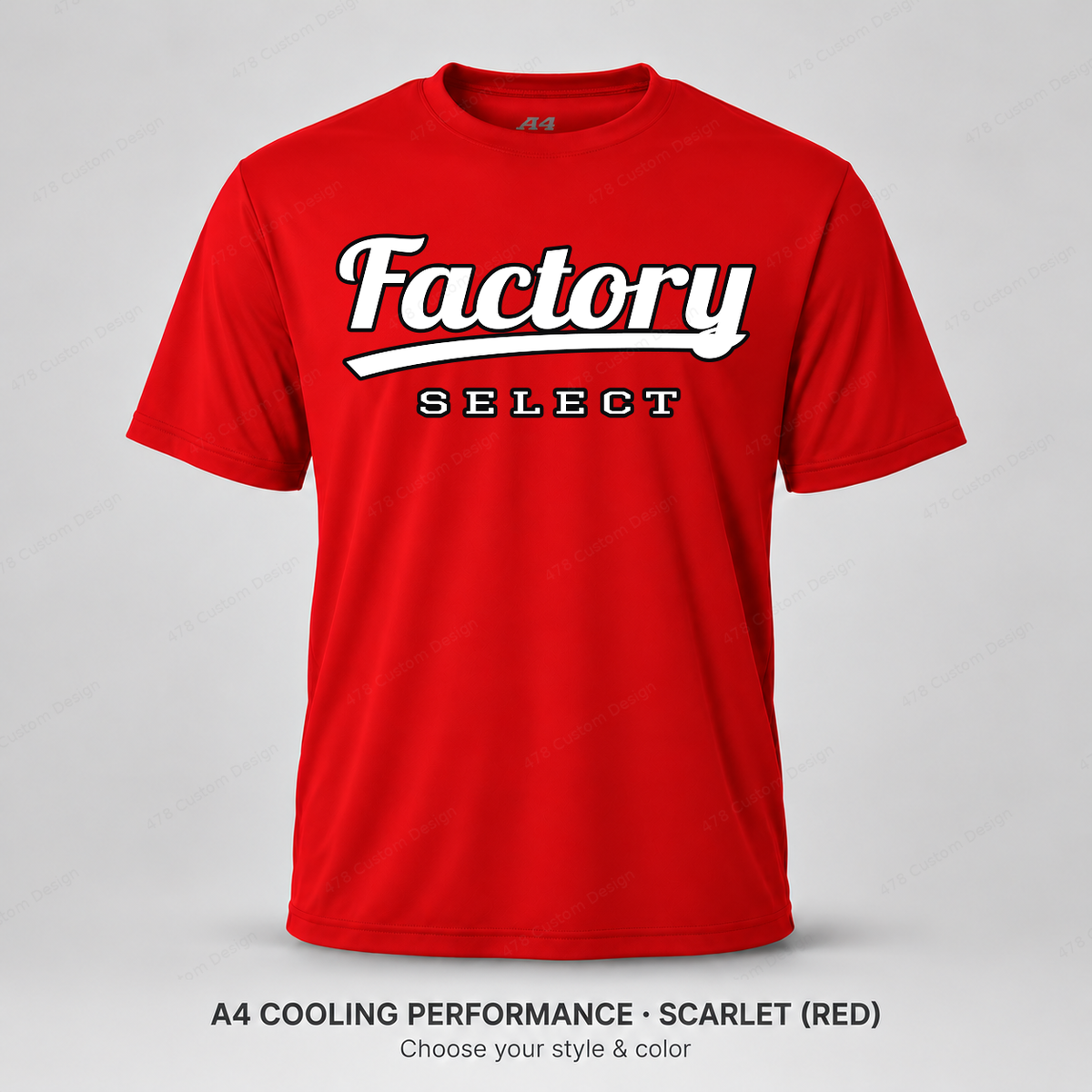 Factory Select Retro Script — A4 performance — Scarlet