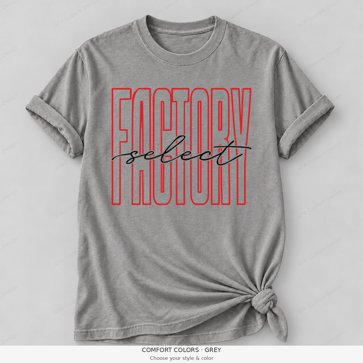 Factory select tall outline — Comfort Colors — Grey