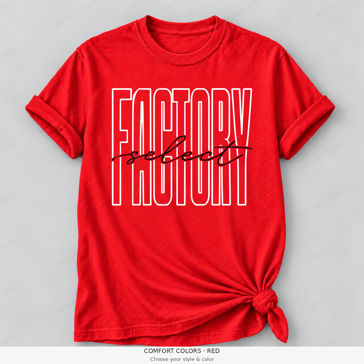 Factory select tall outline — Comfort Colors — Red