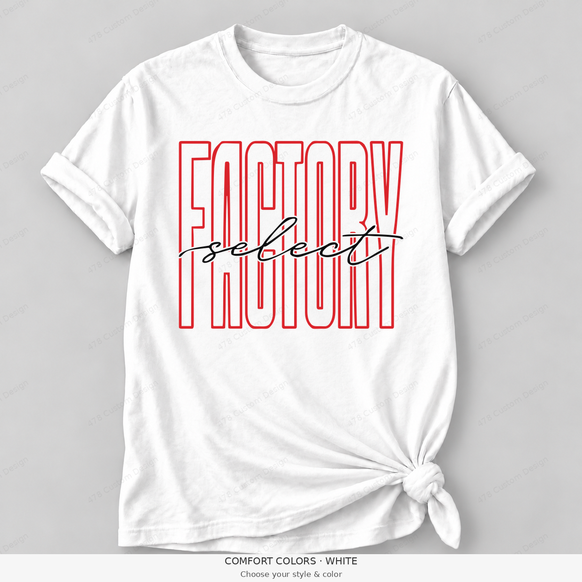 Factory select tall outline — Comfort Colors — White