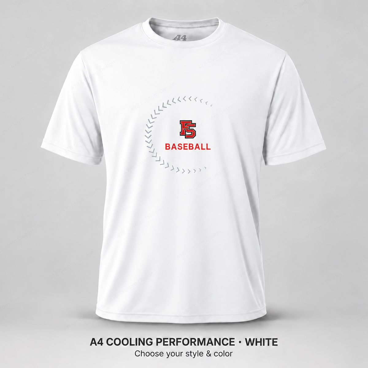 Factory Baseball — Design 06 — A4 White — adjusted print size