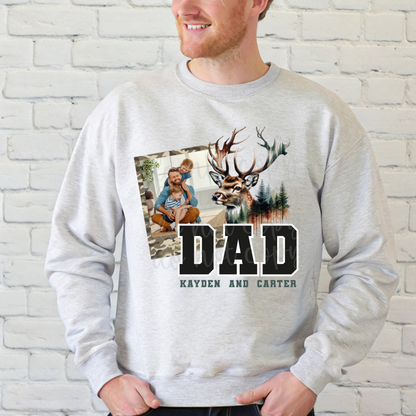 Custom Dad Watercolor Deer Top — design example 1