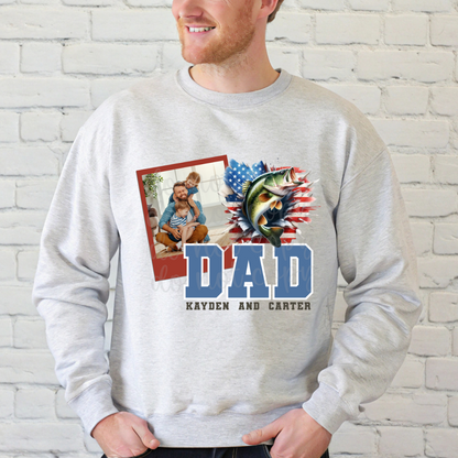 Custom Dad Watercolor Fishing Top — design example 1
