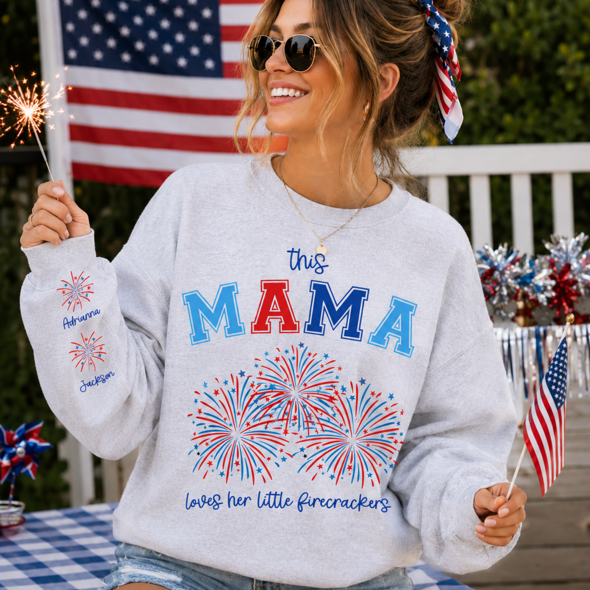 Custom This Mama Loves Her Little Firecrackers Top — design example 1