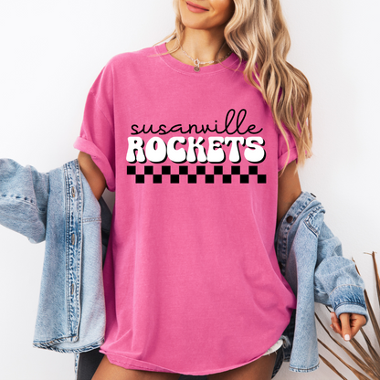 Custom Retro Vintage Checkered Mascot Top — design example 1