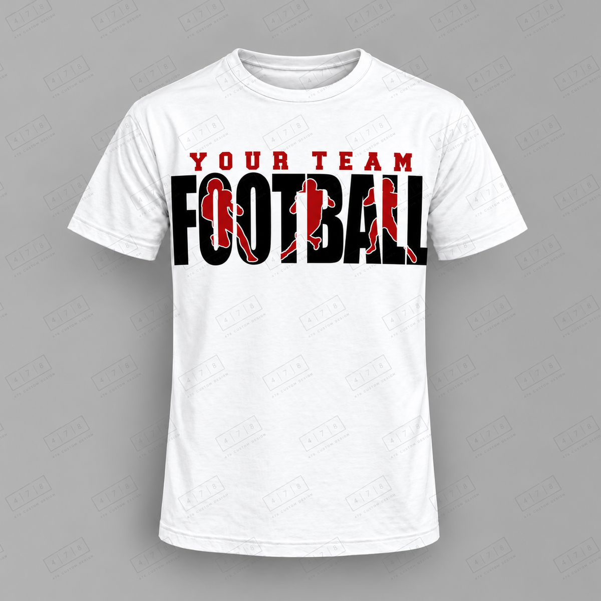 Custom City Ball Stripes Football Top white shirt mockup with 478 Custom Design watermark