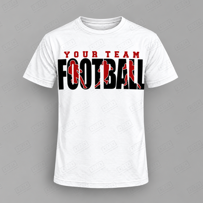Custom City Ball Stripes Football Top white shirt mockup with 478 Custom Design watermark