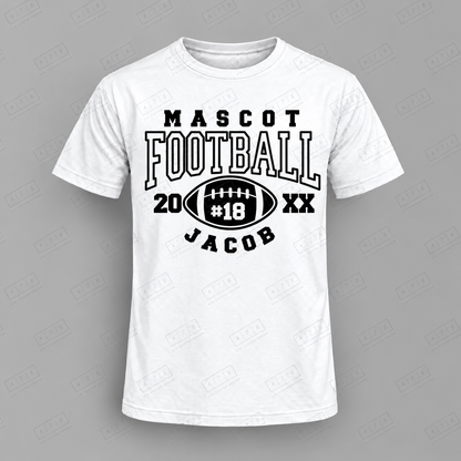 Custom Pointed Team Badge Football Top white shirt mockup with 478 Custom Design watermark