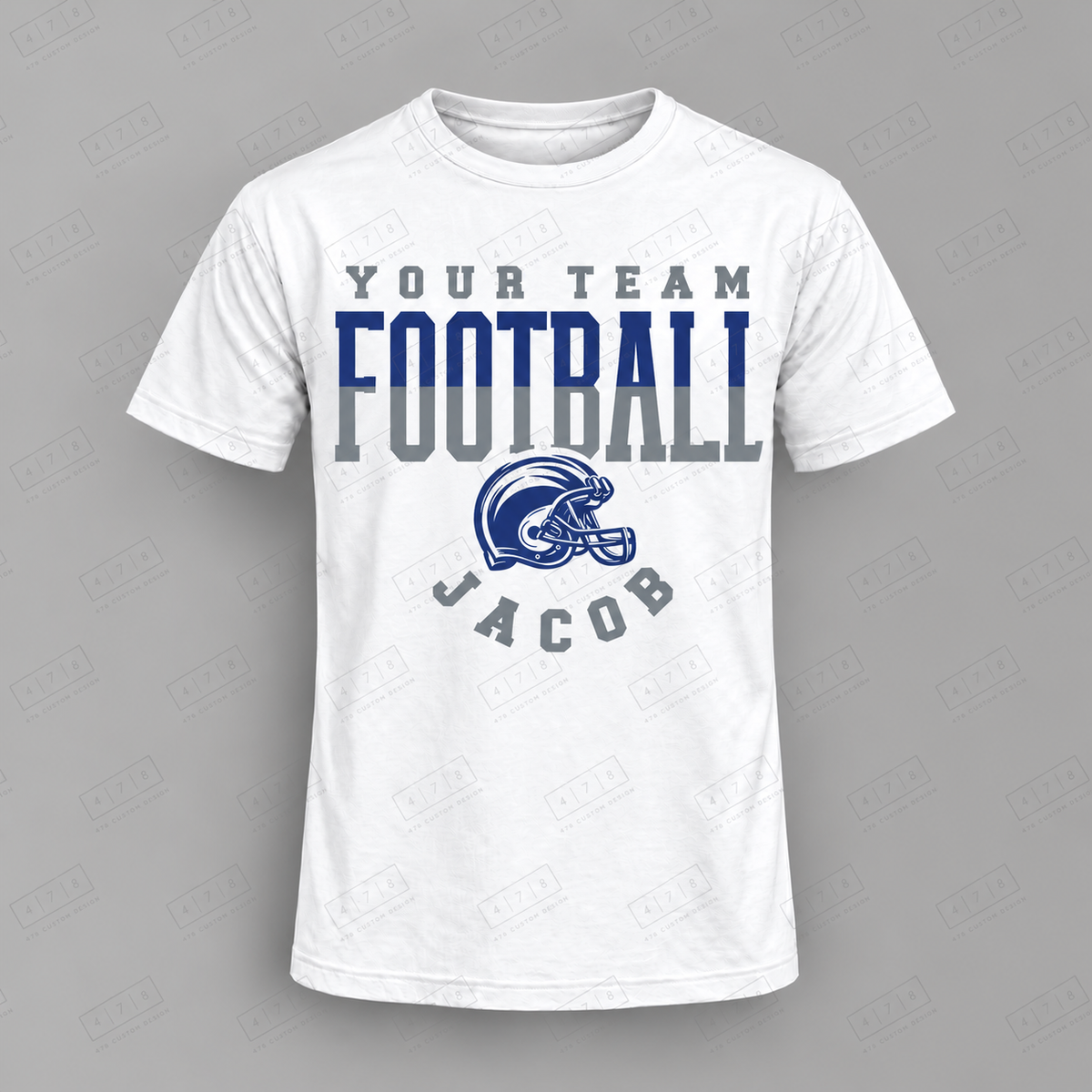 Custom undefined Football Top white shirt mockup with 478 Custom Design watermark
