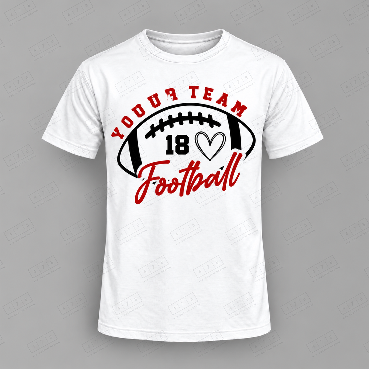 Custom undefined Football Top white shirt mockup with 478 Custom Design watermark