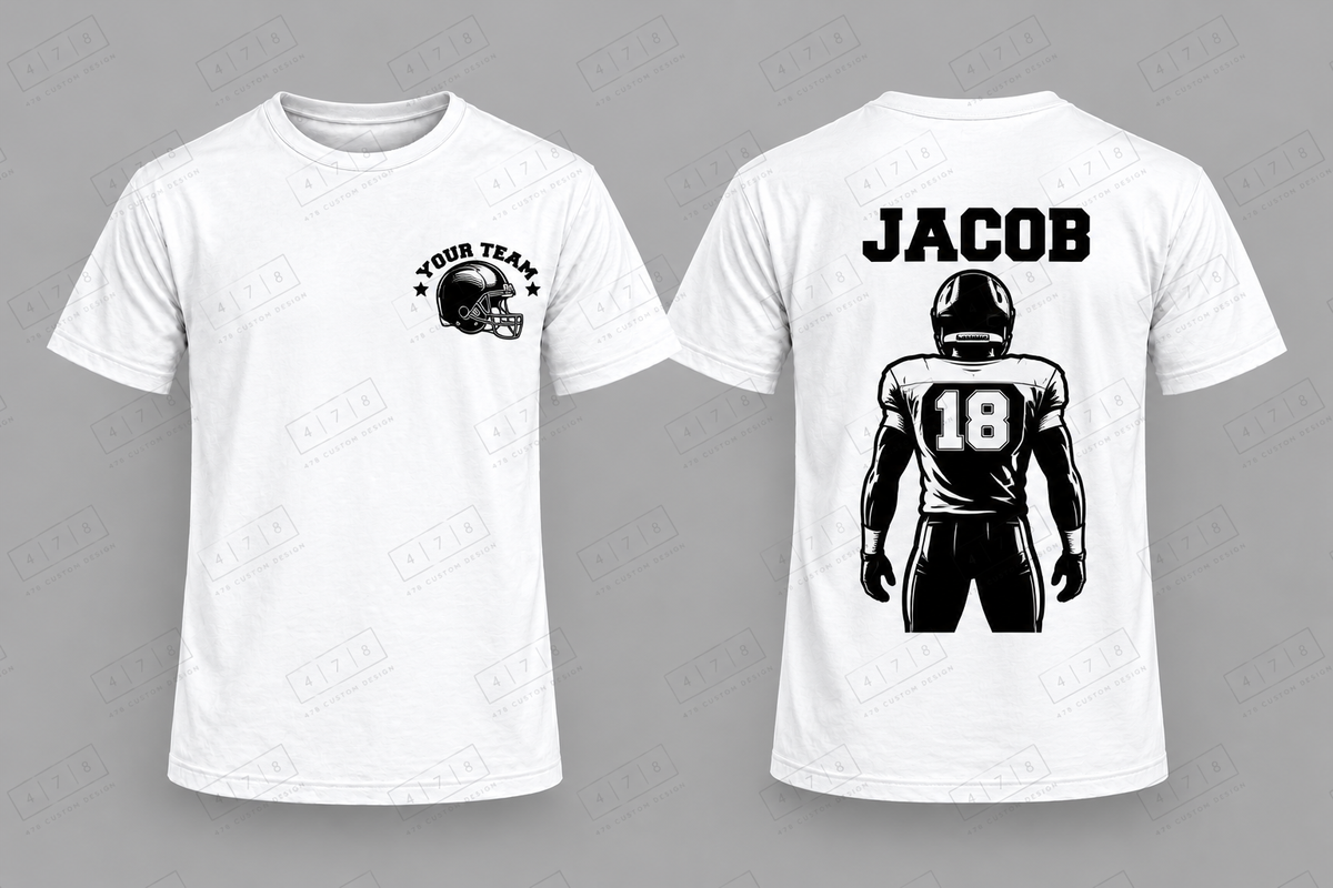 Custom undefined Football Top white shirt mockup with 478 Custom Design watermark