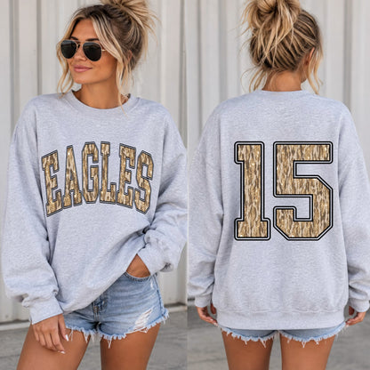 Custom Glitter Camo Numbers Top — design example 1