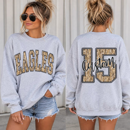 Custom Glitter Camo Numbers Top — design example 2