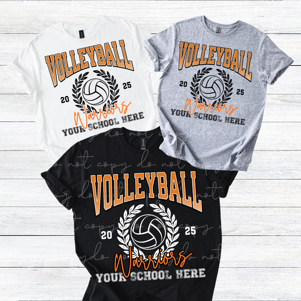 Custom Volleyball Wreath Top — design example 2