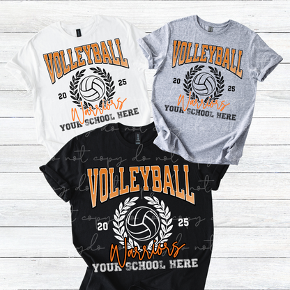 Custom Volleyball Wreath Top — design example 2