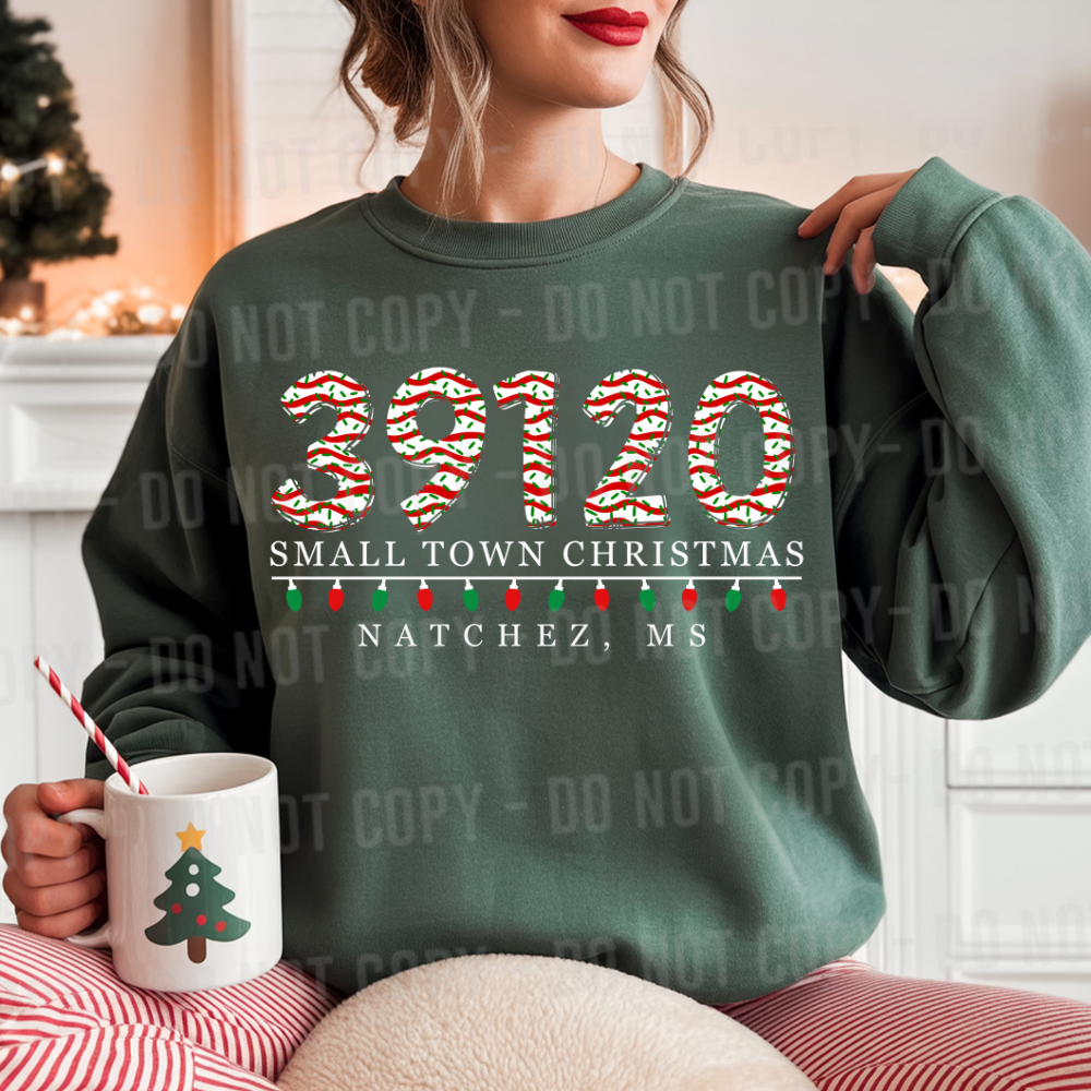 Custom Christmas Tree Cake Zip Code Small Town Top — design example 1