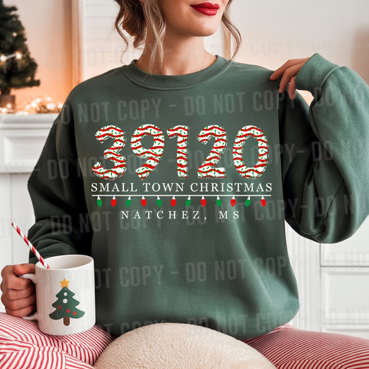 Custom Christmas Tree Cake Zip Code Small Town Top — design example 1
