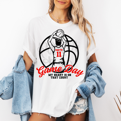 Custom My Heart Is on That Court Top — Boy Player — design example 1