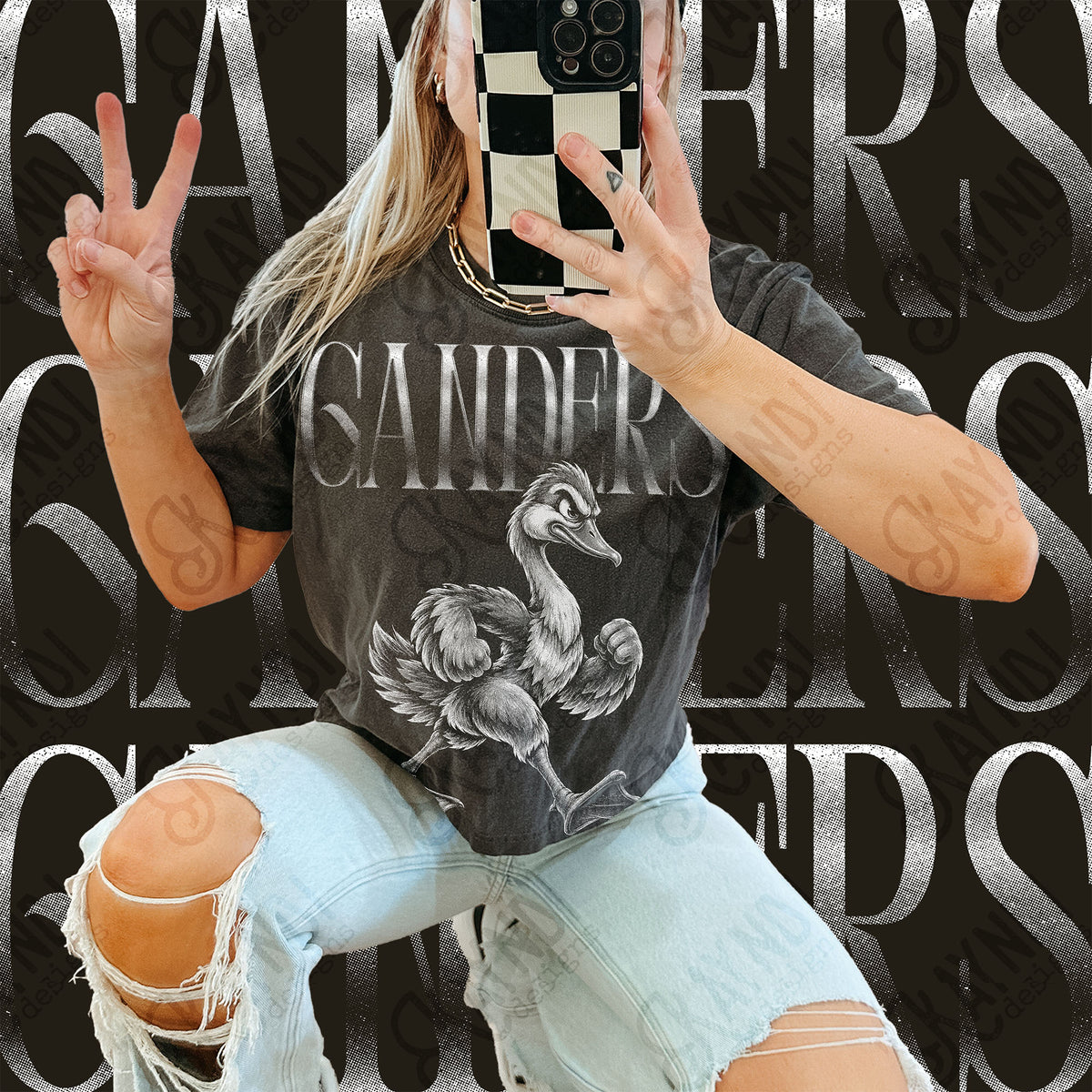 Halftone Ganders Top design mockup