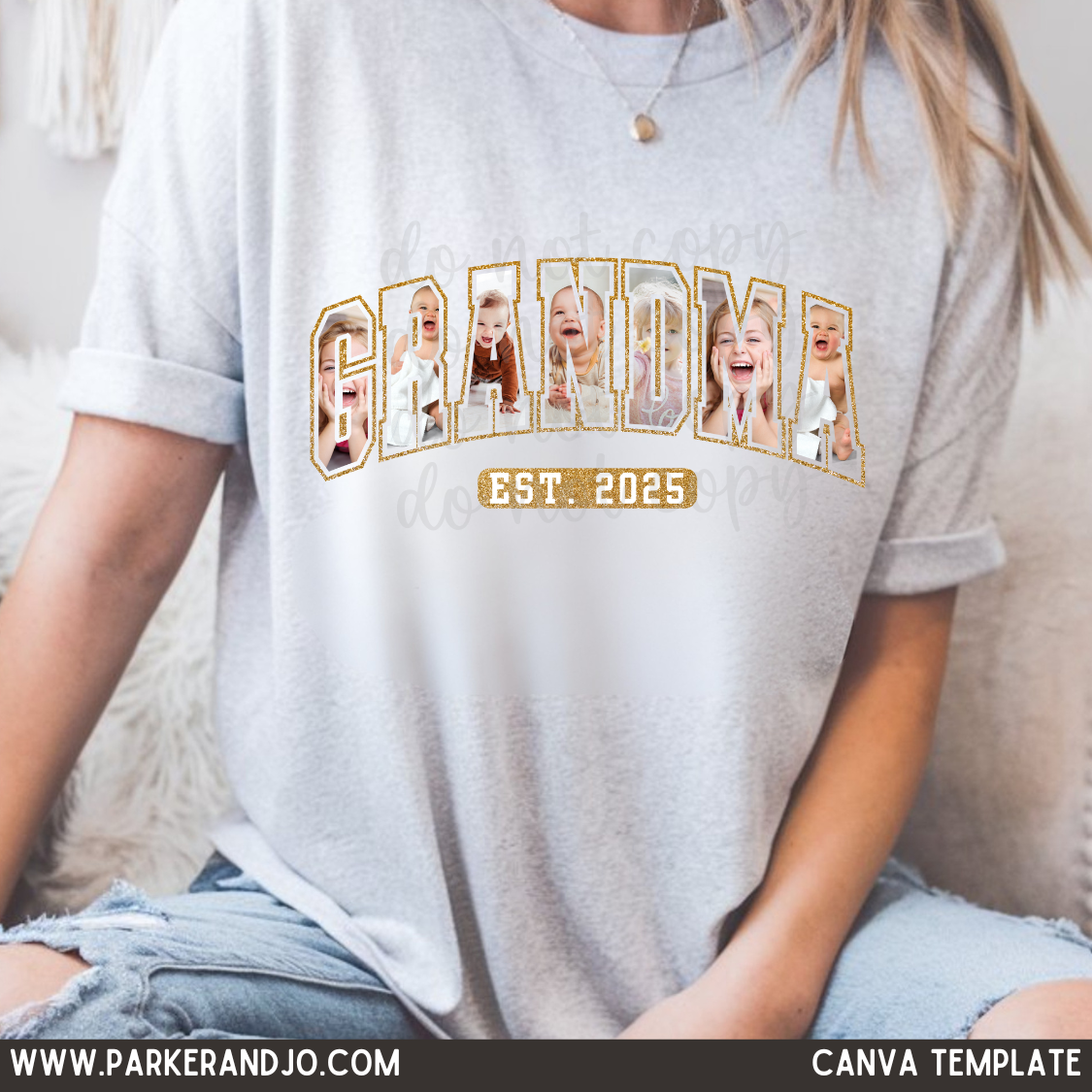 Custom Grandma Est.  Date Photo Top — design example 1