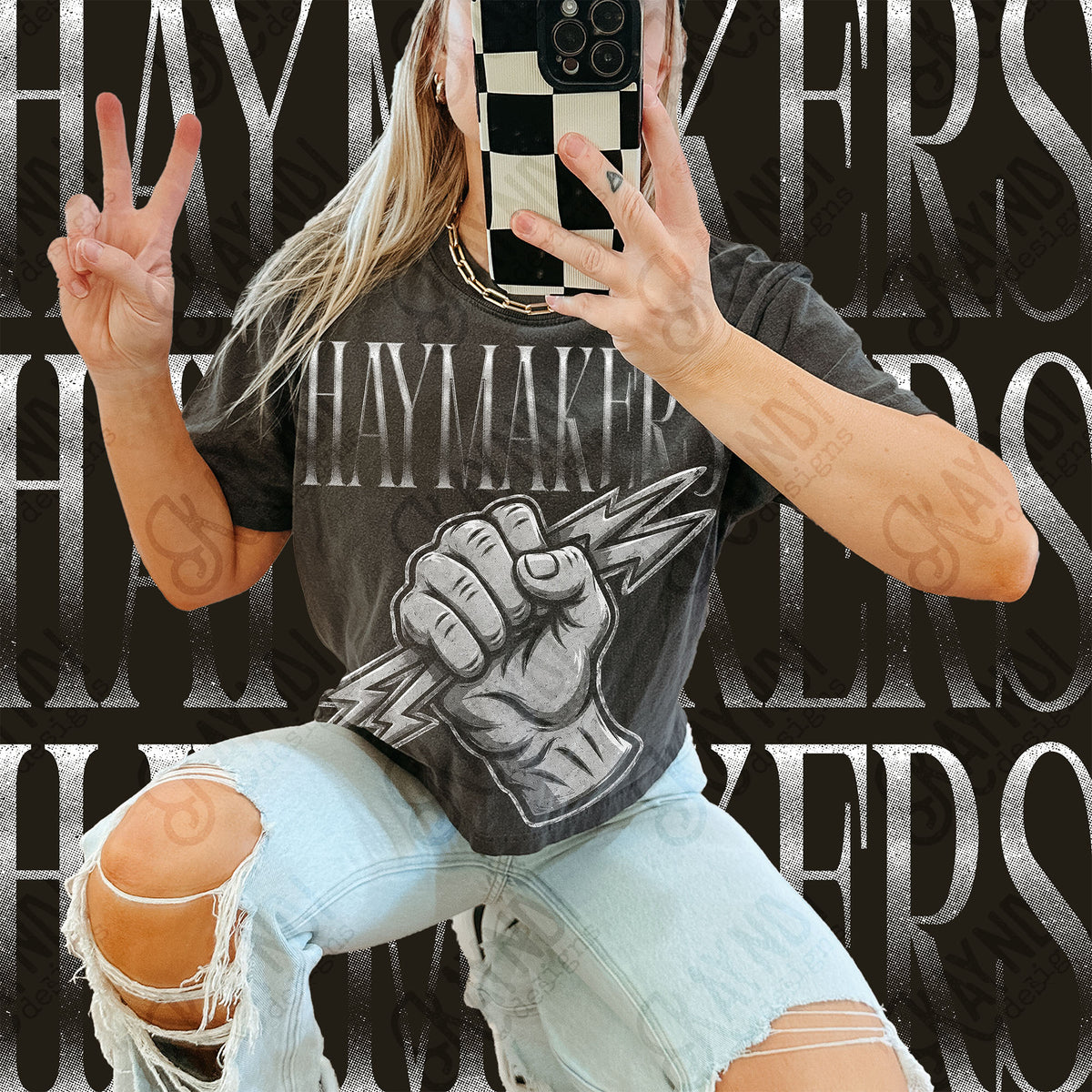 Halftone Haymakers Top design mockup