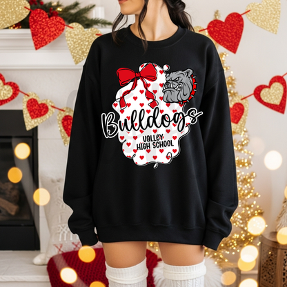 Custom Bow Frame Hearts Mascot Top — design example 1