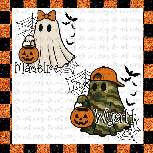 Custom Halloween Cute Ghosts Top — design example 1