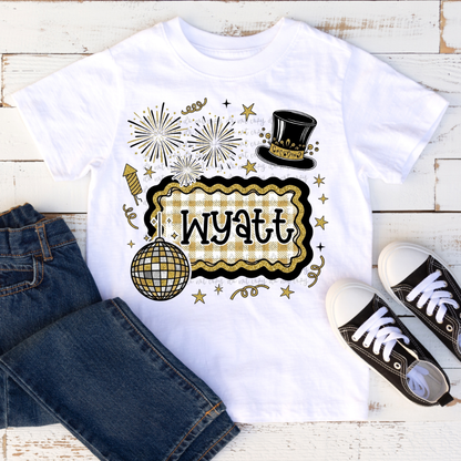 Custom New Years Kids Name Top — design example 1