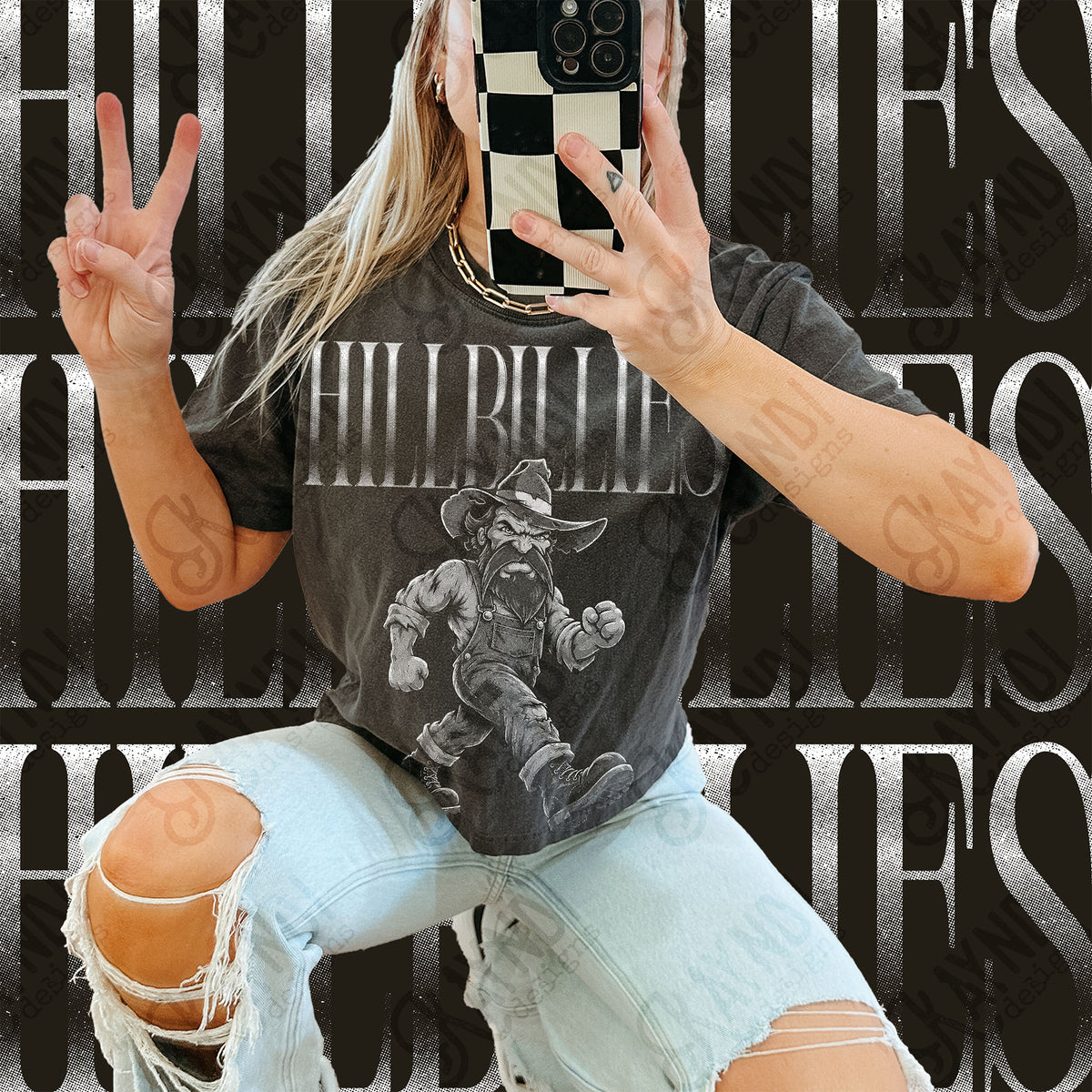 Halftone Hillbillies Top design mockup