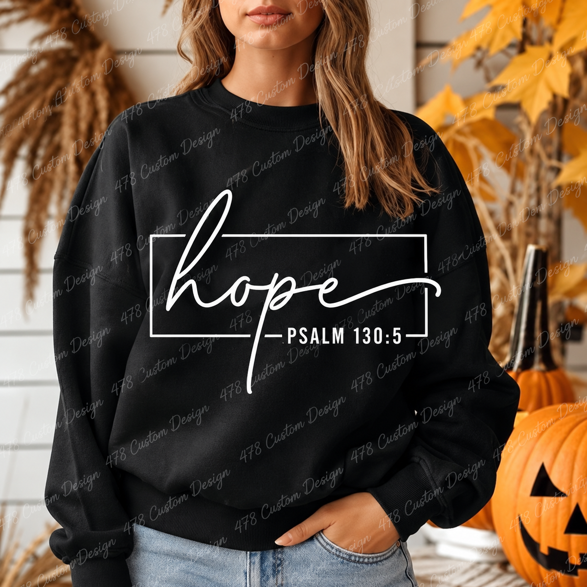 Hope Minimal Script Christian Top apparel mockup