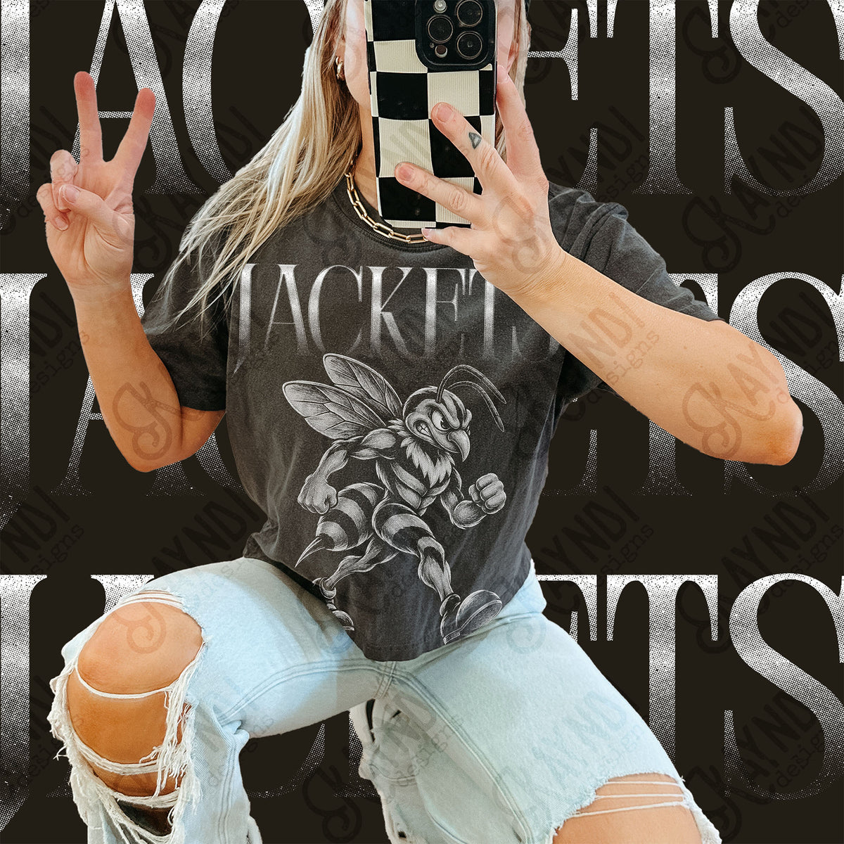 Halftone Jackets Top design mockup