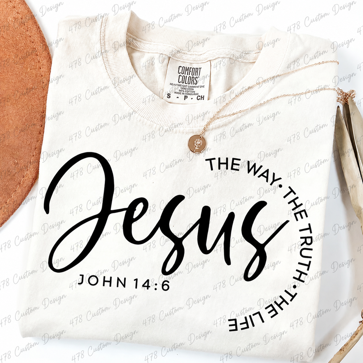 Jesus The Way The Truth The Life Script Top apparel mockup