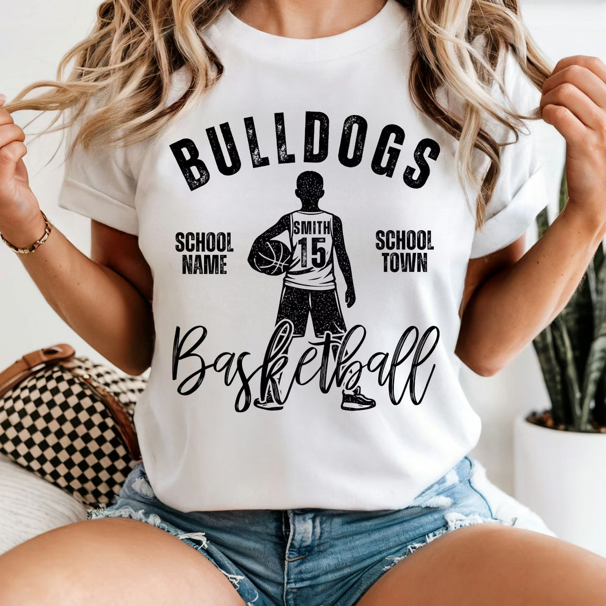 Custom Vintage Basketball Player & Team Top — design example 1