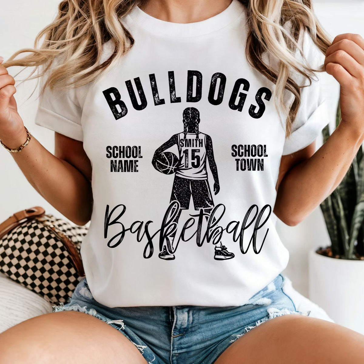 Custom Vintage Basketball Player & Team Top — design example 2