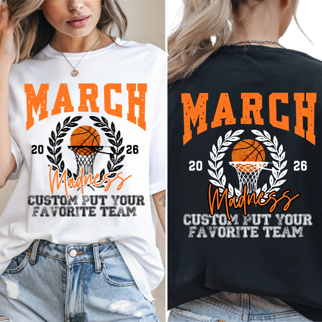 Custom March Madness Team Top — Front & Back — design example 1