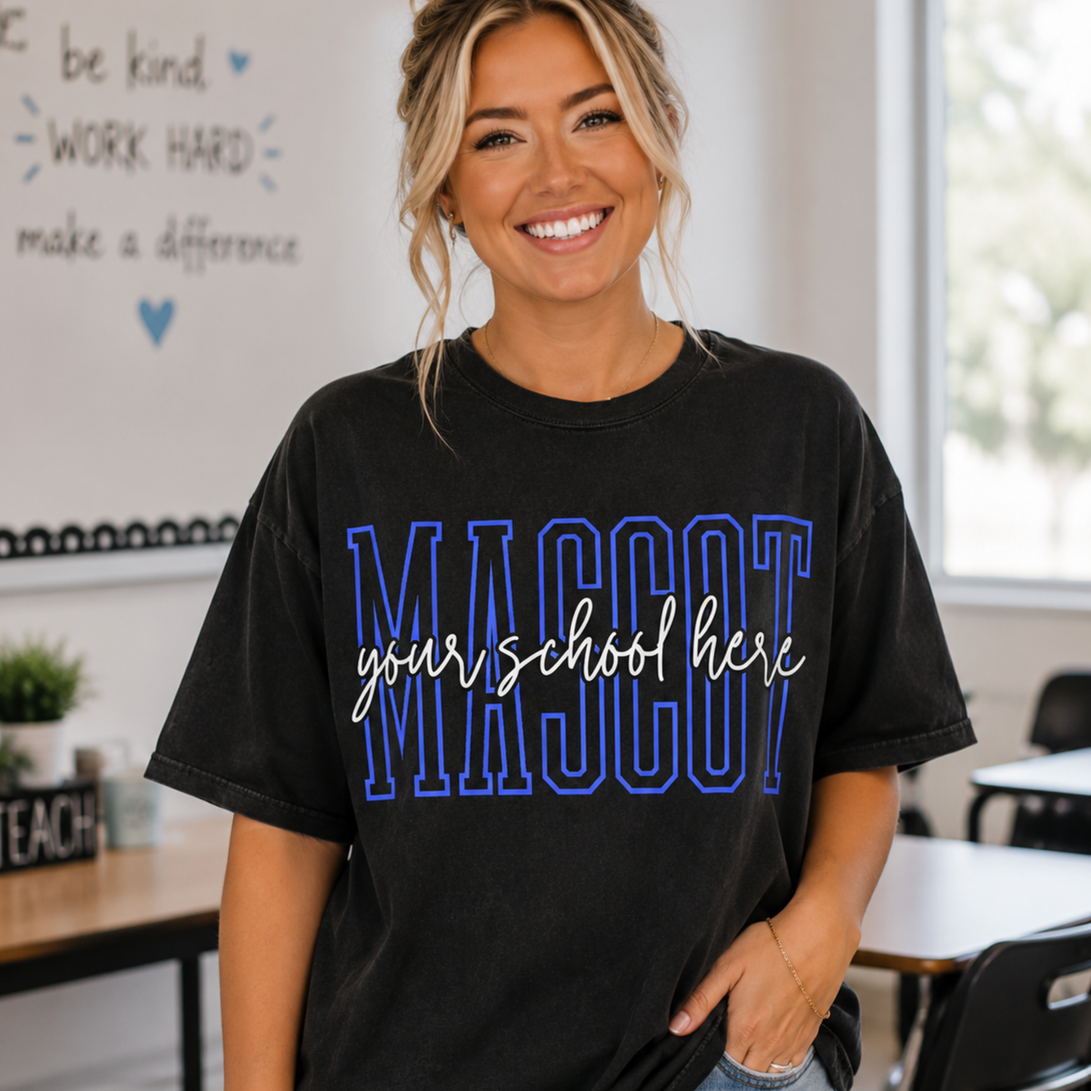 Custom Tall Skinny Mascot School Spirit Top — design example 1
