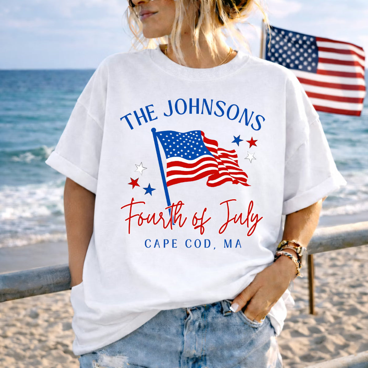 Custom Patriotic American Flag 4Th Of July Top — design example 1