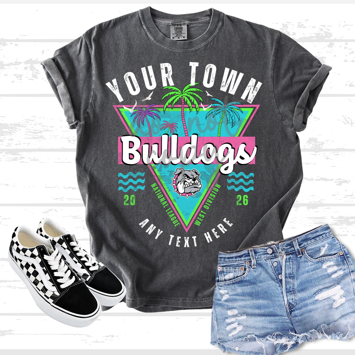 Custom Retro Palm Trees Top — design example 1