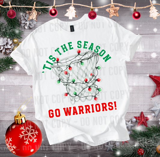 Custom Tis The Season Basketball Christmas Lights Top mockup showing the pictured apparel design.