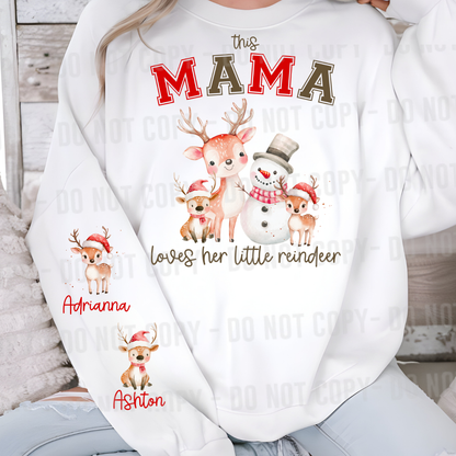 Custom This Mama Loves Her Little Reindeer Top — design example 1