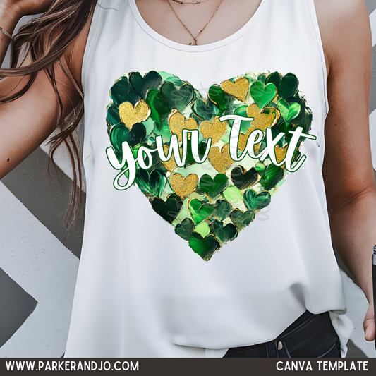Custom Green Painted Heart Top — design example 1