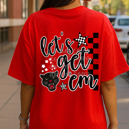 Custom Let'S Get 'Em Checkered Mascot Top — design example 1