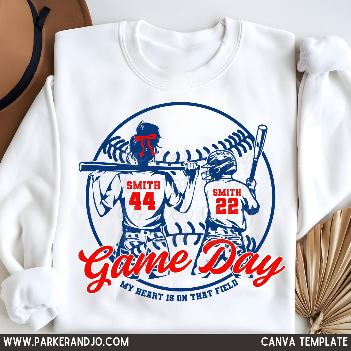 Custom Three Softball Sisters Braids Top — design example 1